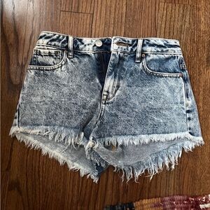Denim Frayed Hem Women's Shorts